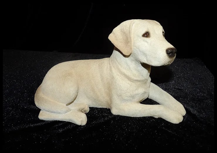 Yellow Labrador Sculpture Signed by Sandra Brue - 8