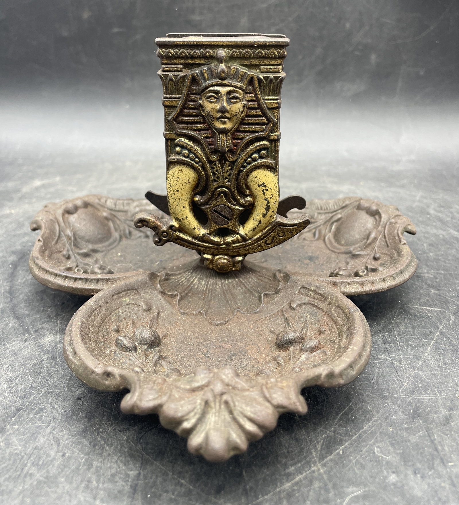Old EGYPTIAN REVIVAL ASHTRAY MATCH STAND (1 of 8)