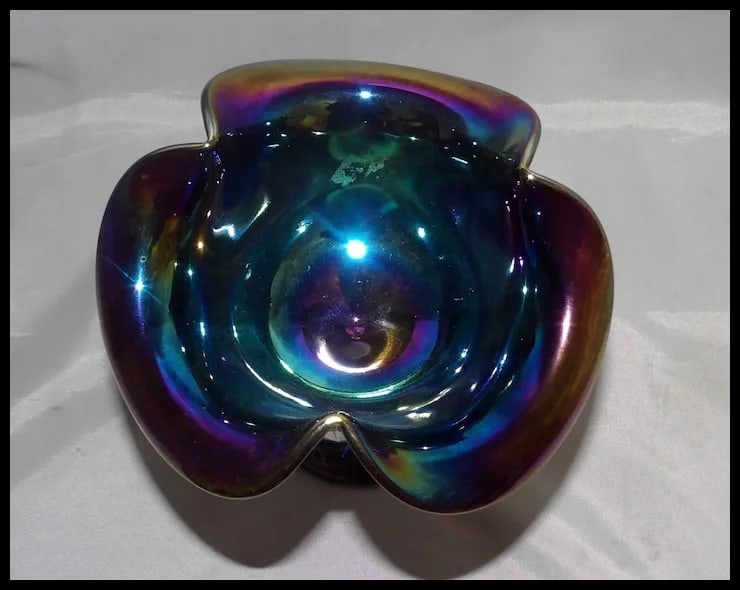 Fenton Amethyst Spanish Lace Carnival Glass Small Compote - 4