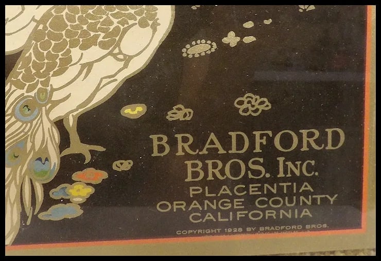 Original Sunkist California Dream Crate Label 1928 Bradford Bros. - 4