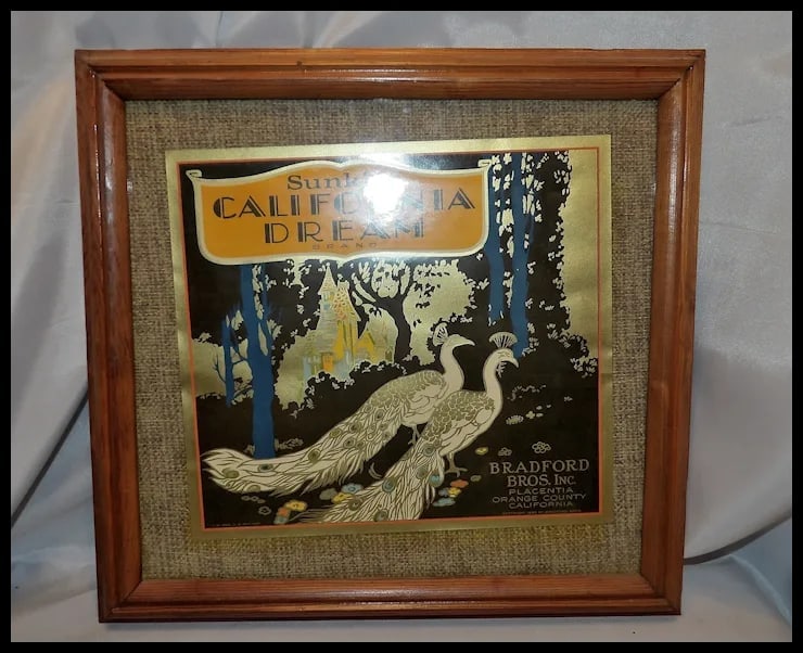 Original Sunkist California Dream Crate Label 1928 Bradford Bros. - 7