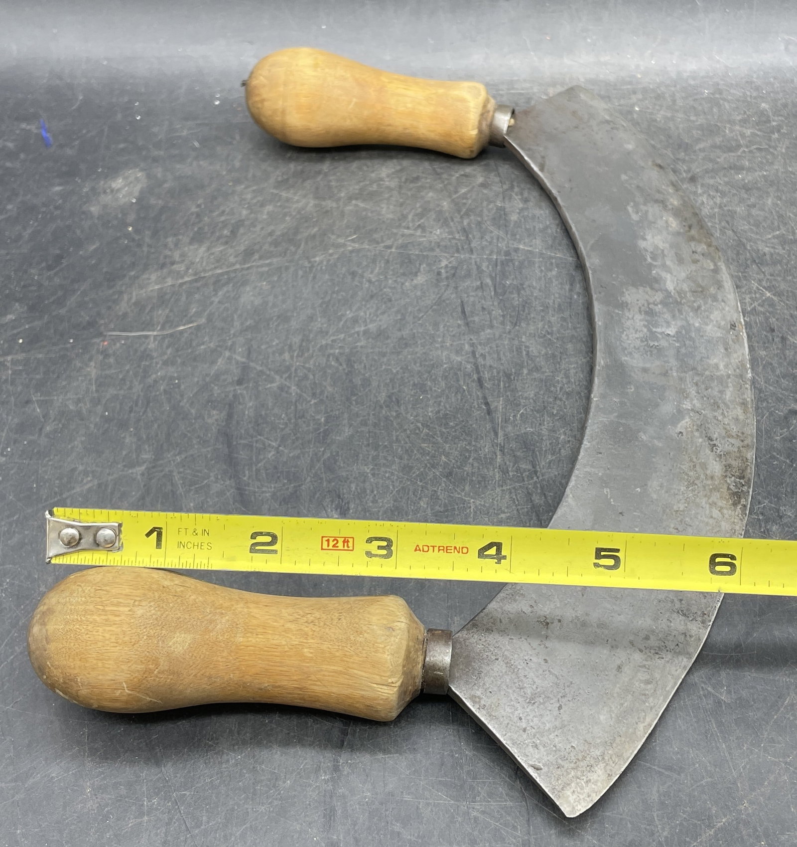 Antique Mezzaluna Kitchen Food Chopper Primitive - 7