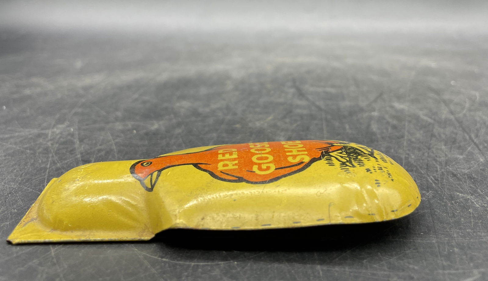 VINTAGE RED GOOSE SHOES ADVERTISING CLICKER TIN LITHO Germany - 4