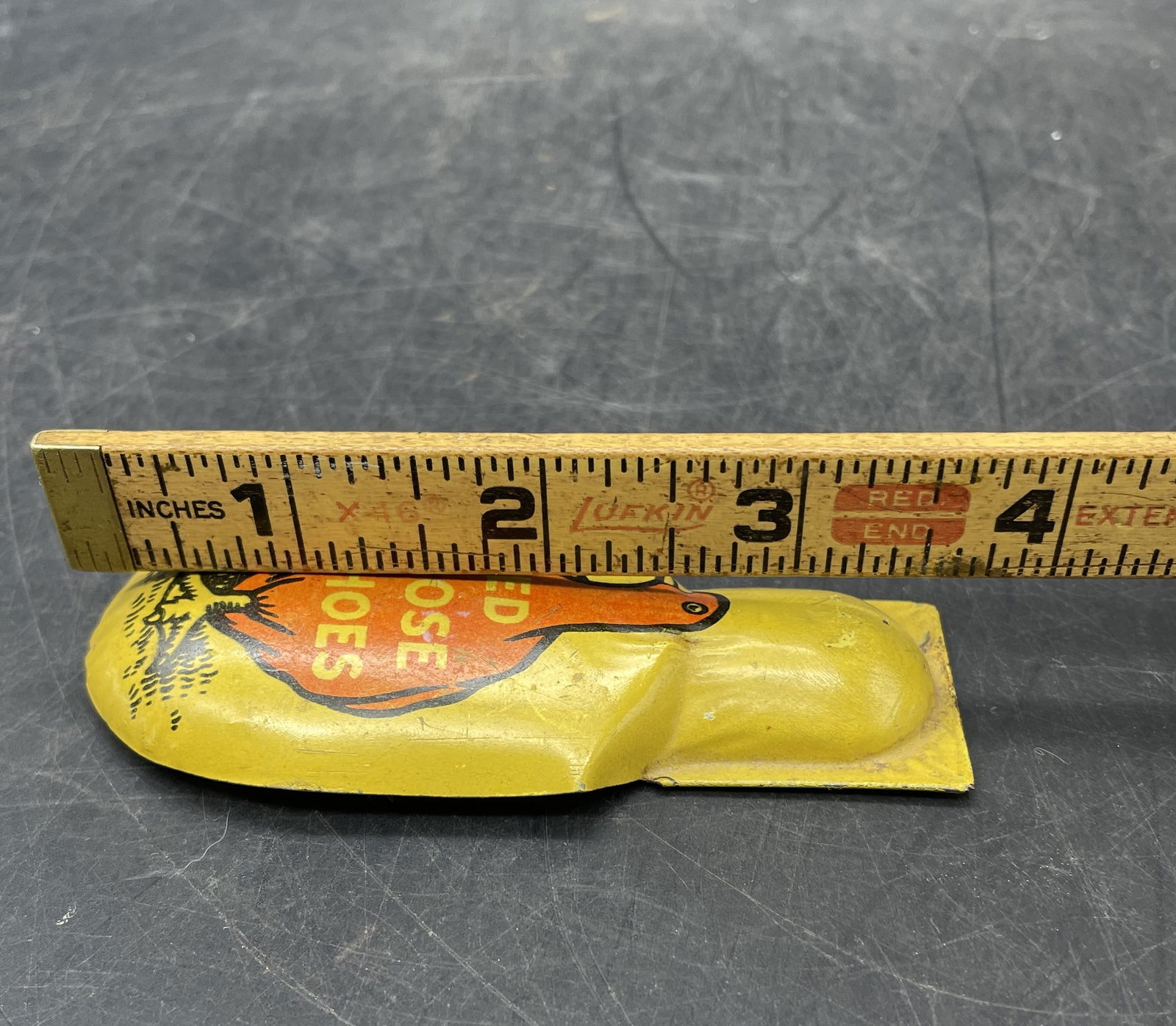 VINTAGE RED GOOSE SHOES ADVERTISING CLICKER TIN LITHO Germany - 8