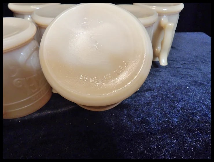 Vintage Slag Glass Whataburger Buffalo Indian Head Nickle Refill Cups - 7