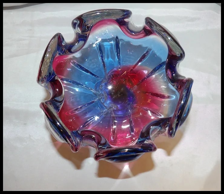 Bohemia Art Glass Dish by Josef Hospodka for Chribska Glassworks - 4