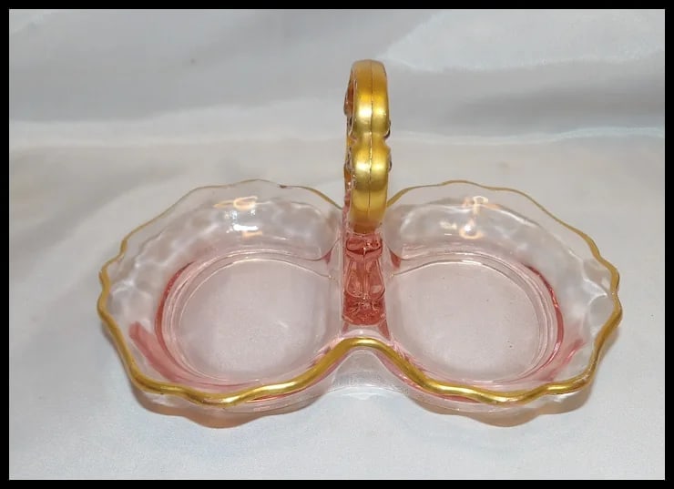 Pink Depression Glass Relish or Mint Dish - 3