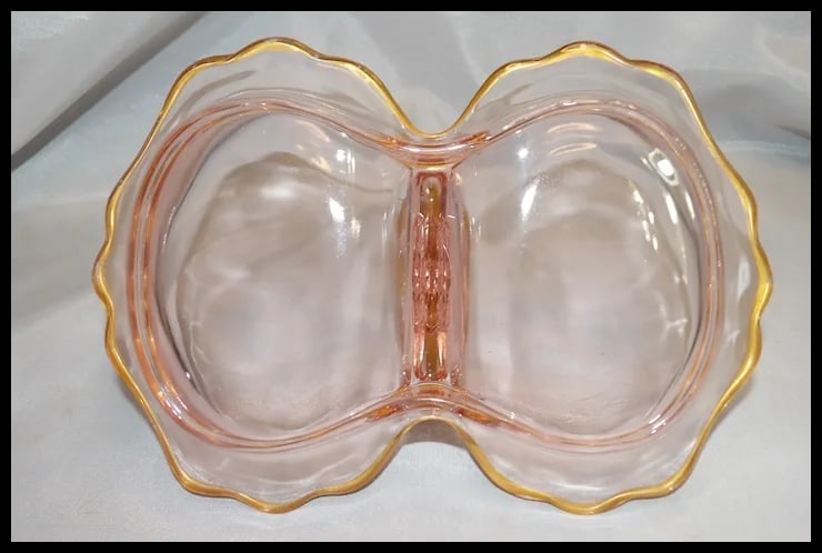 Pink Depression Glass Relish or Mint Dish - 6
