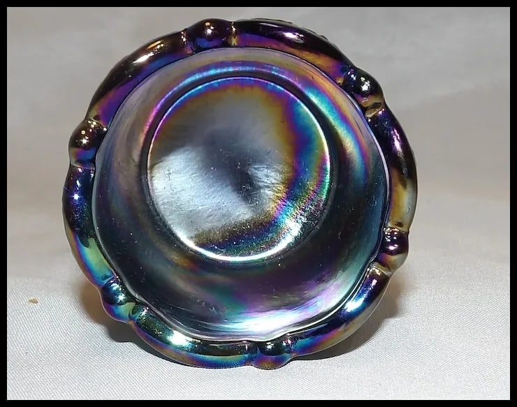 Fenton Amethyst Paneled Daisy Carnival Glass Toothpick Holder - 7