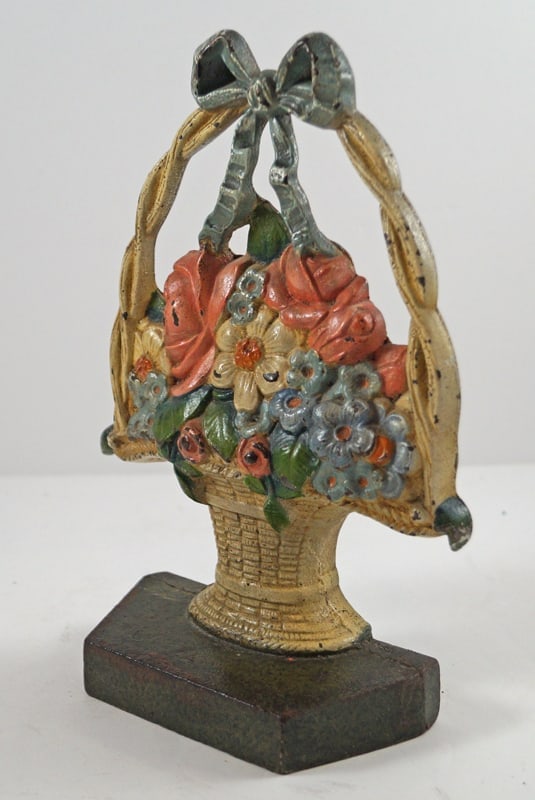 Mixed Flowers in Basket Cast Iron Judd Doorstop - 2
