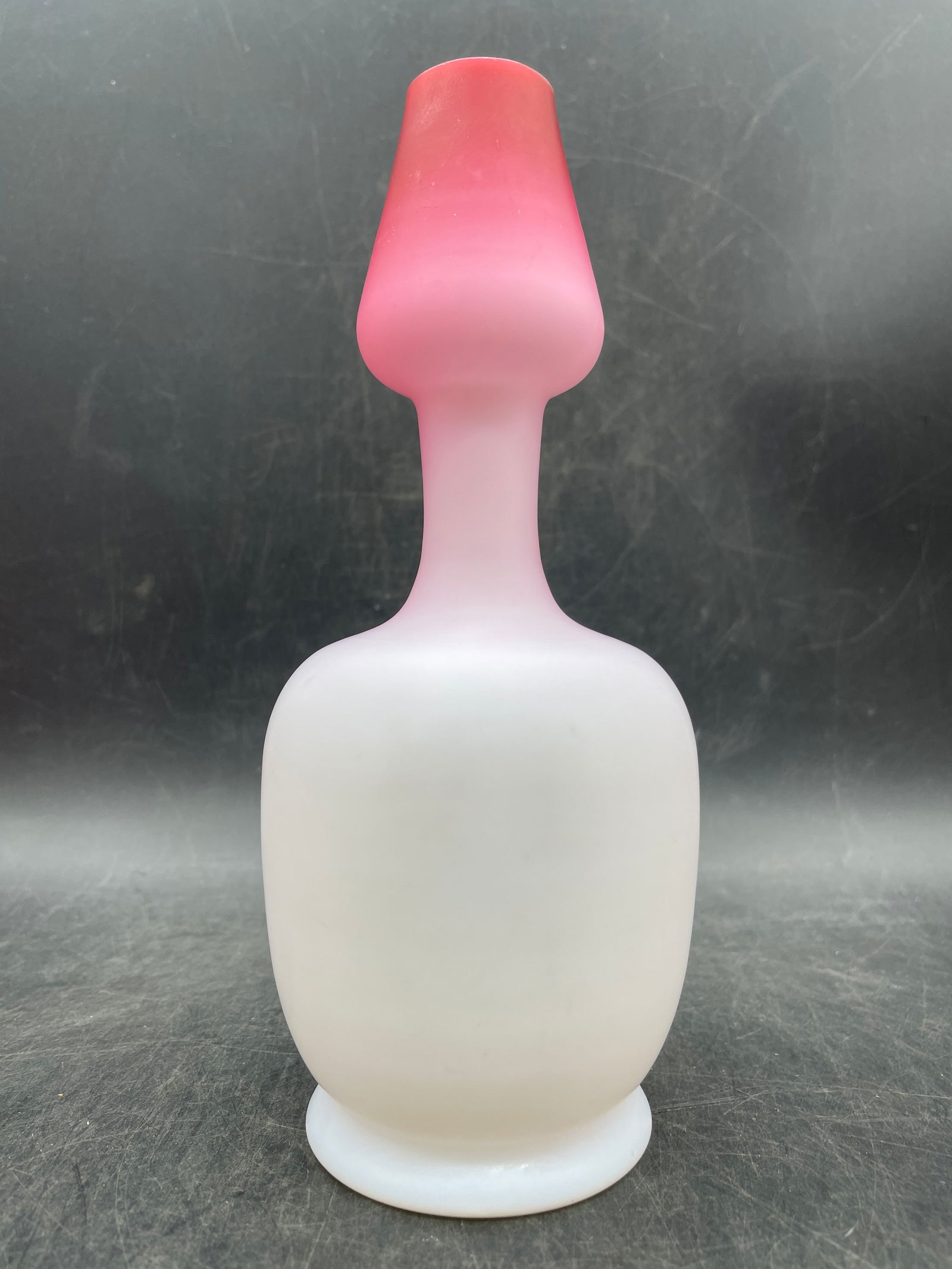 Bohemian Victorian Pink Cased Peach Blow Satin Glass Double Gourd Shape Vase - 4