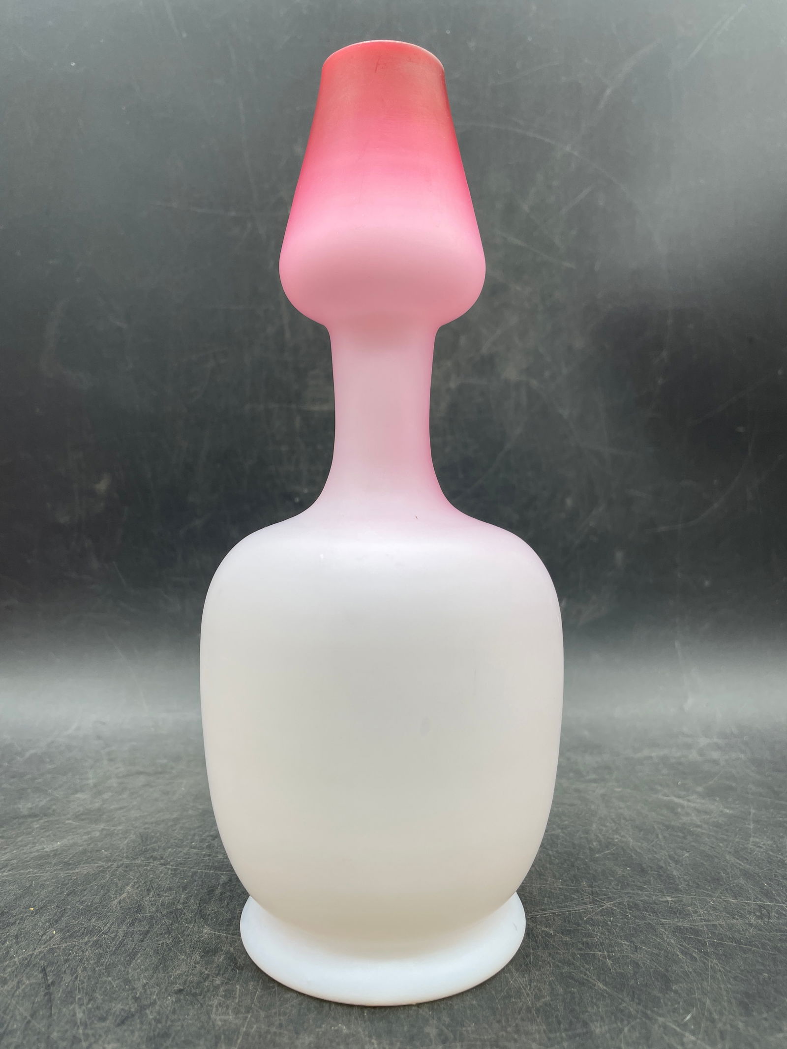 Bohemian Victorian Pink Cased Peach Blow Satin Glass Double Gourd Shape Vase - 5
