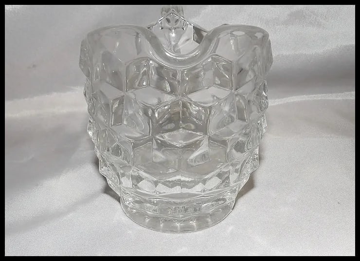 Fostoria American Cubic Clear Glass Creamer - 4
