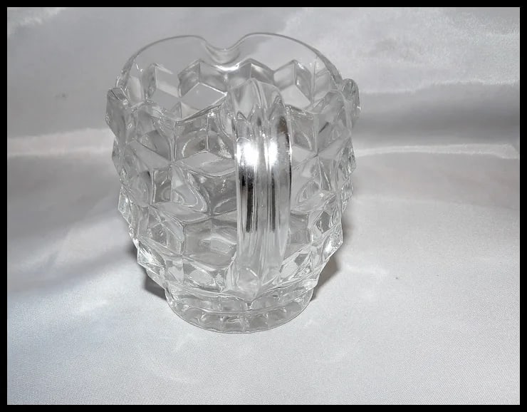 Fostoria American Cubic Clear Glass Creamer - 6