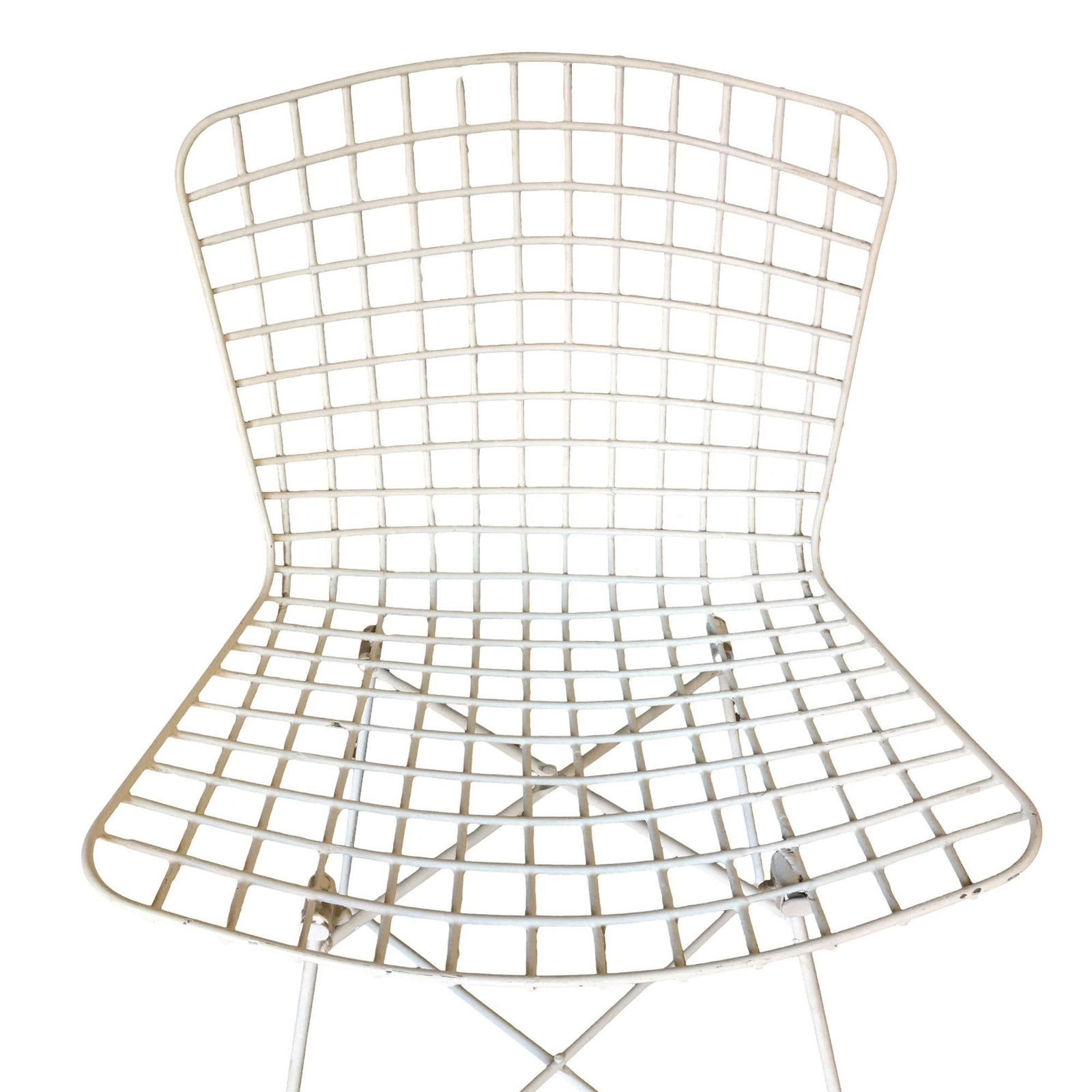 White Bertoia Steel Wire Side Chair With "X" Base by Knoll, Set of 6 - 16