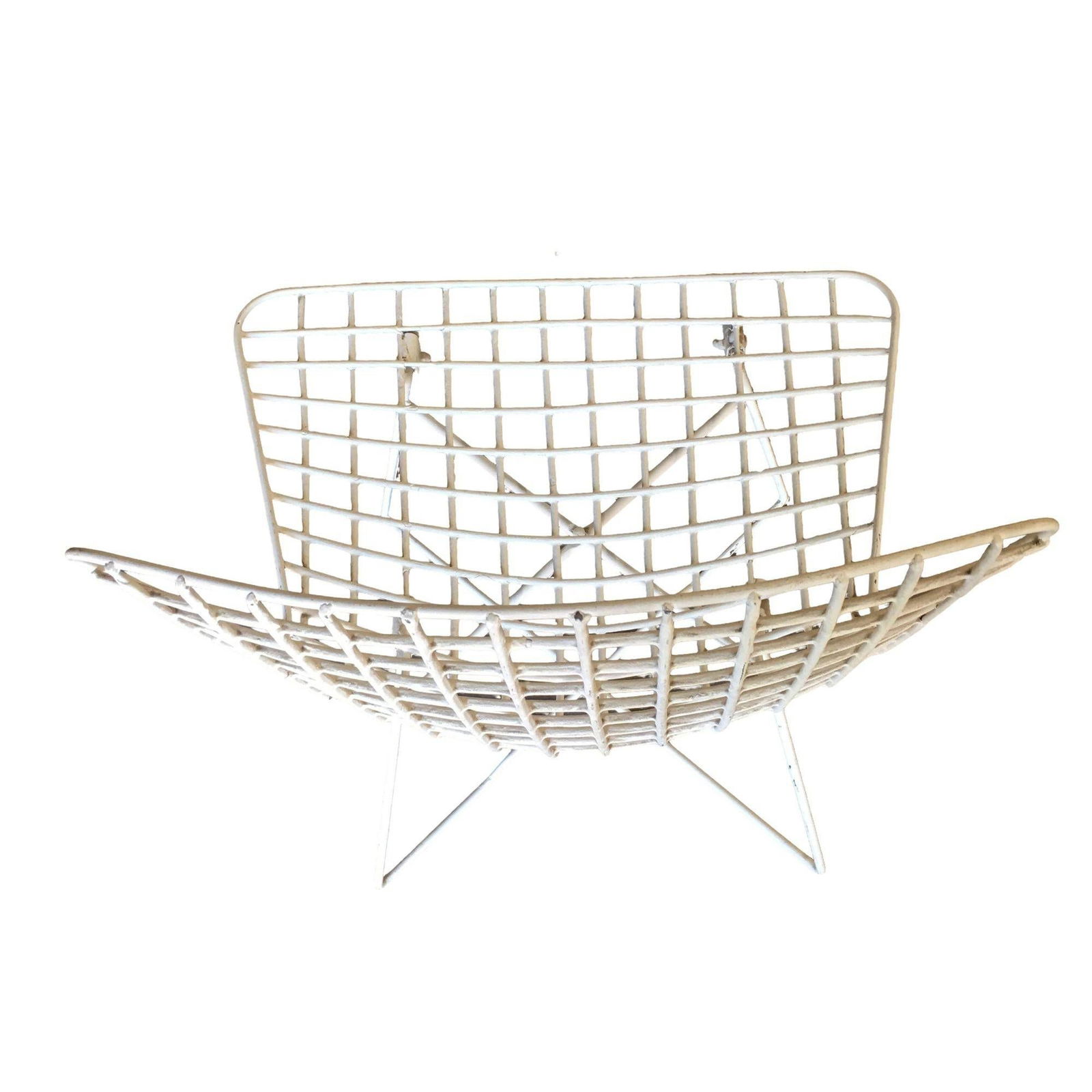 White Bertoia Steel Wire Side Chair With "X" Base by Knoll, Set of 6 - 3