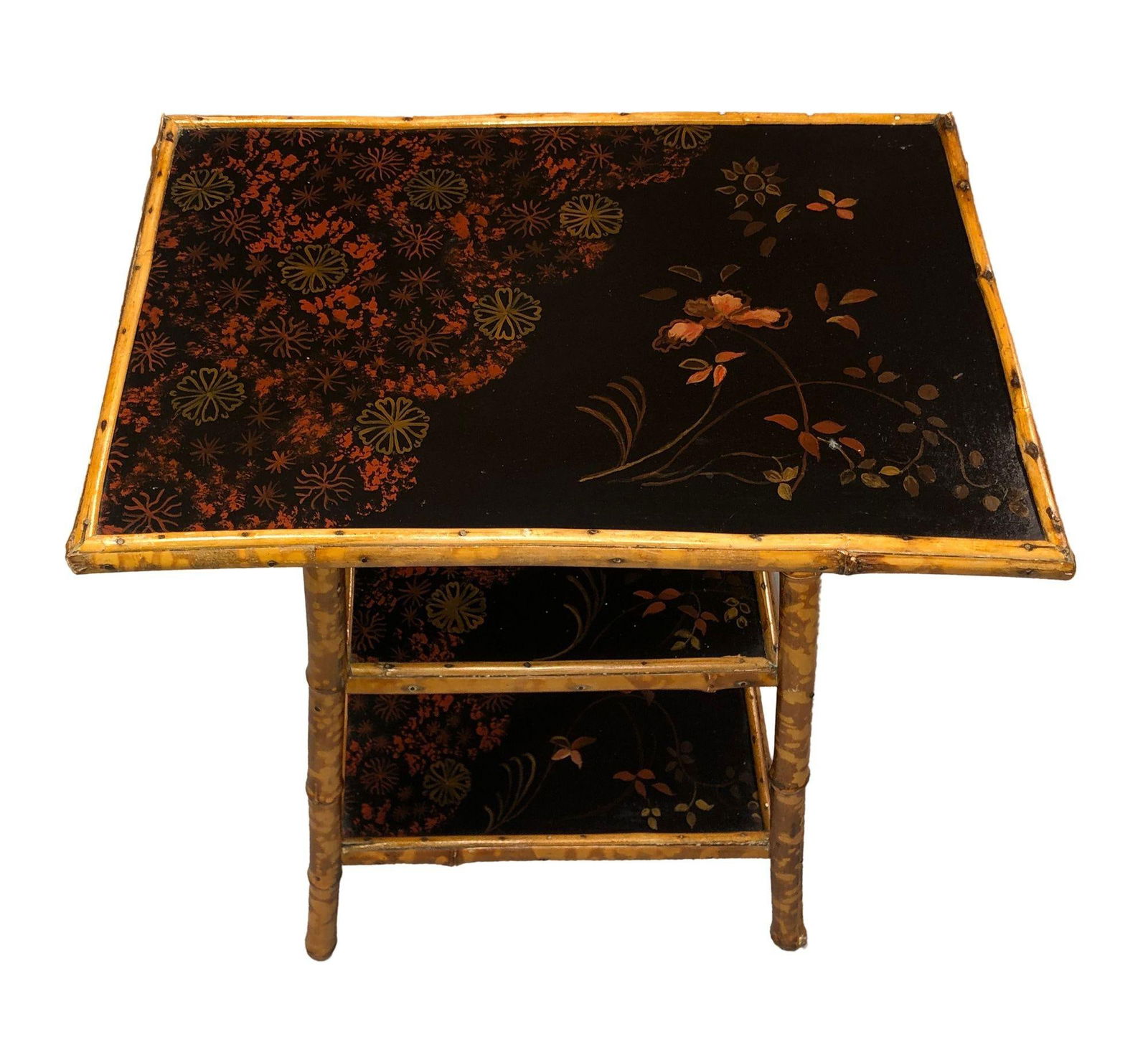 Restored Aesthetic Movement Tiger Tortoise Bamboo 3-Tier Pedestal Side Table - 8