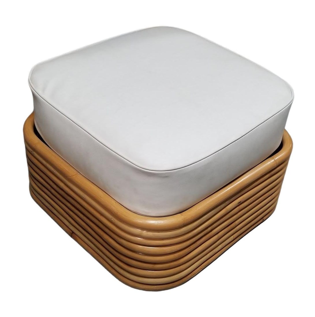 Restored Rattan Six Strand Square 3/4 Pretzel Livingroom Sofa and Chairs Set - 13