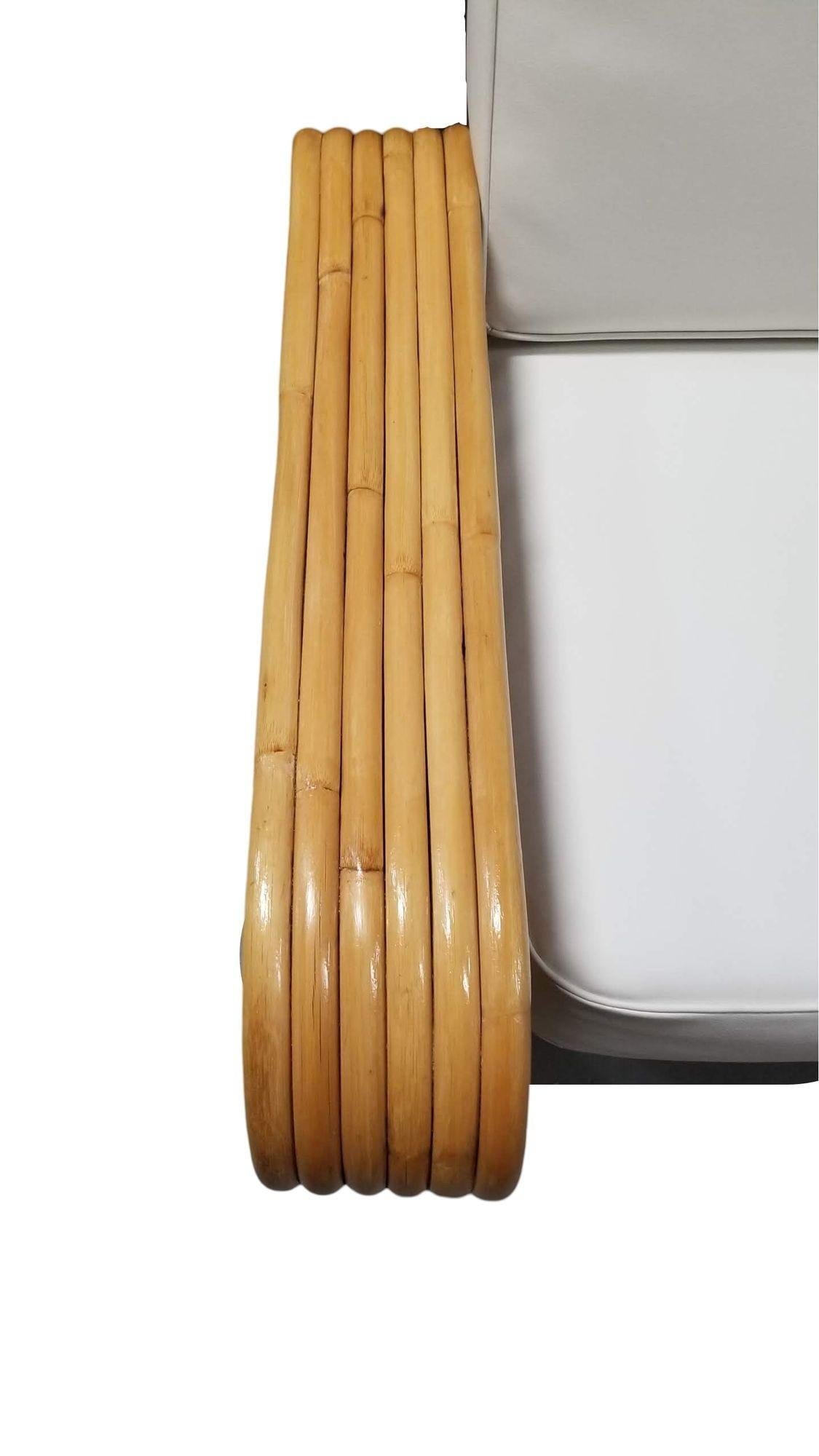 Restored Rattan Six Strand Square 3/4 Pretzel Livingroom Sofa and Chairs Set - 4