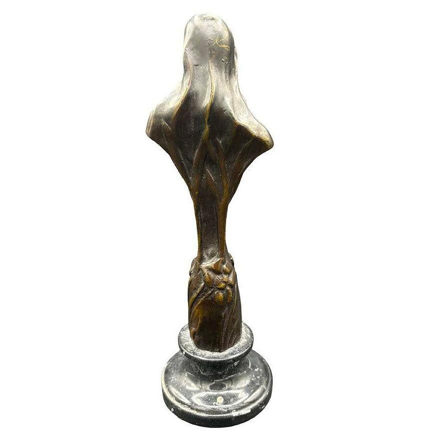 Emmanuel Villanis Style Art Nouveau French Virgin Mary Sculpture w/ Marble Base - 12