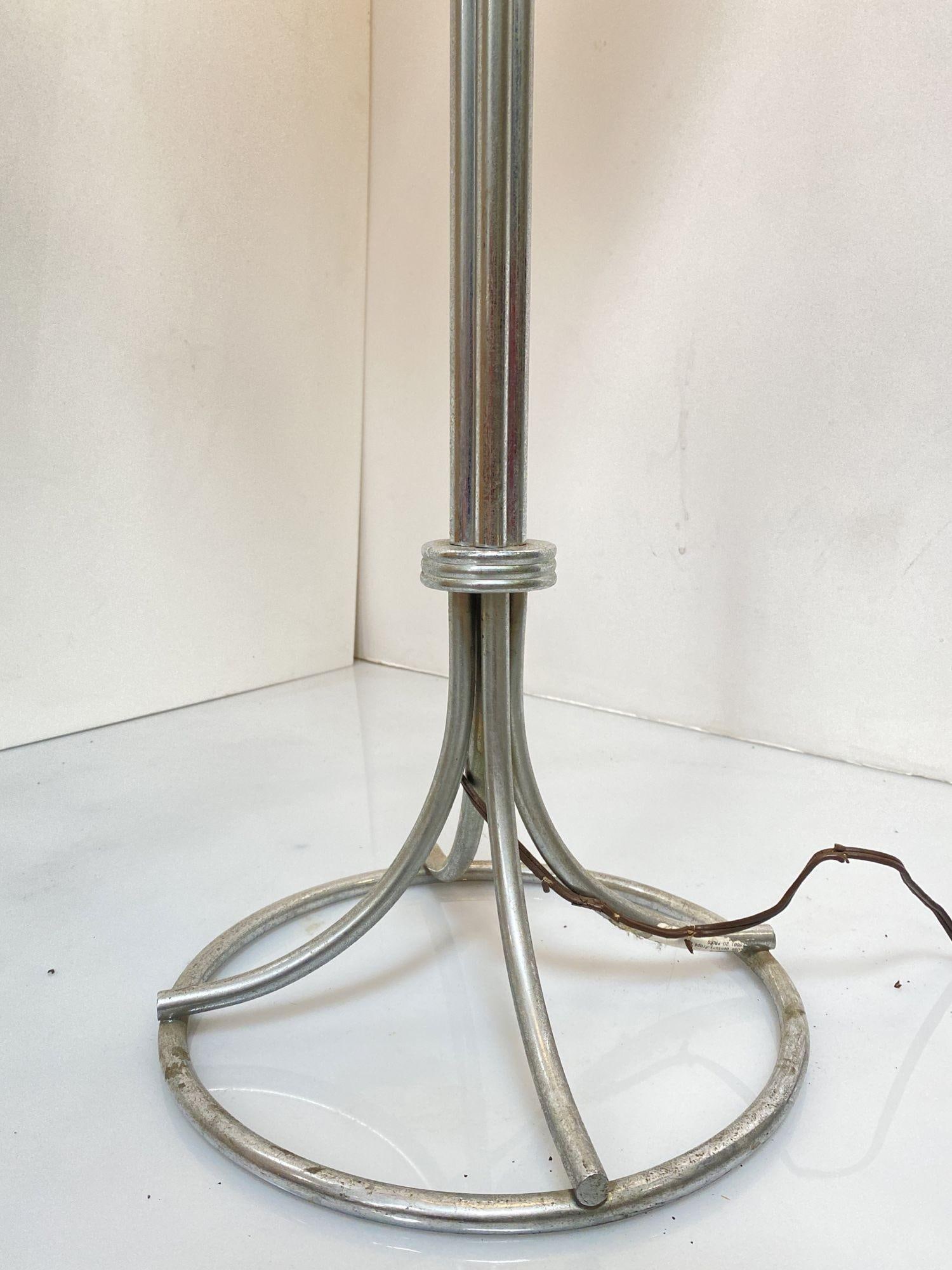 Mid-Century Modern Chrome Polish Rod Floor Lamp - 4