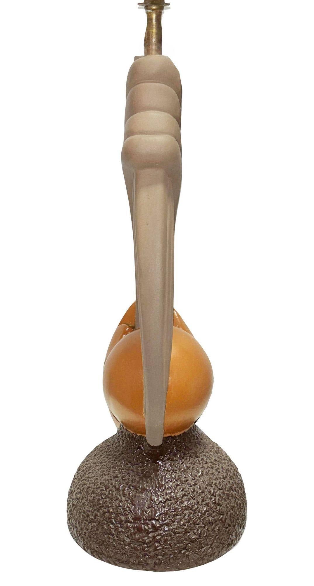 Mid-Century Sculptural Art Pottery Lamp Pair, Circa 1950s - 4