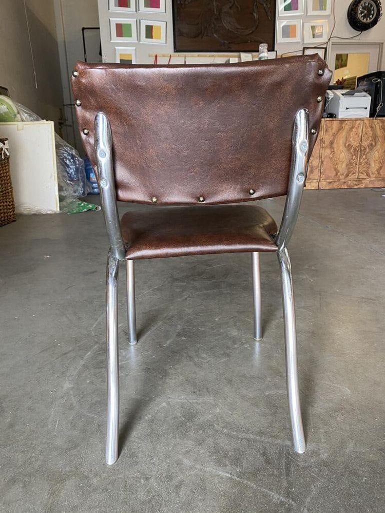 Chrome Mid Century Soda Shop Style Side Chair - 3