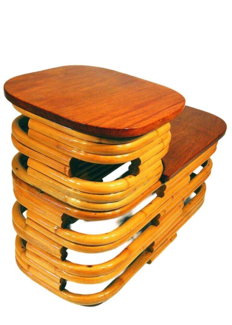 Restored 6-Strand Square Pretzel Rattan Lounge Chair, Sofa Livingroom Set - 15