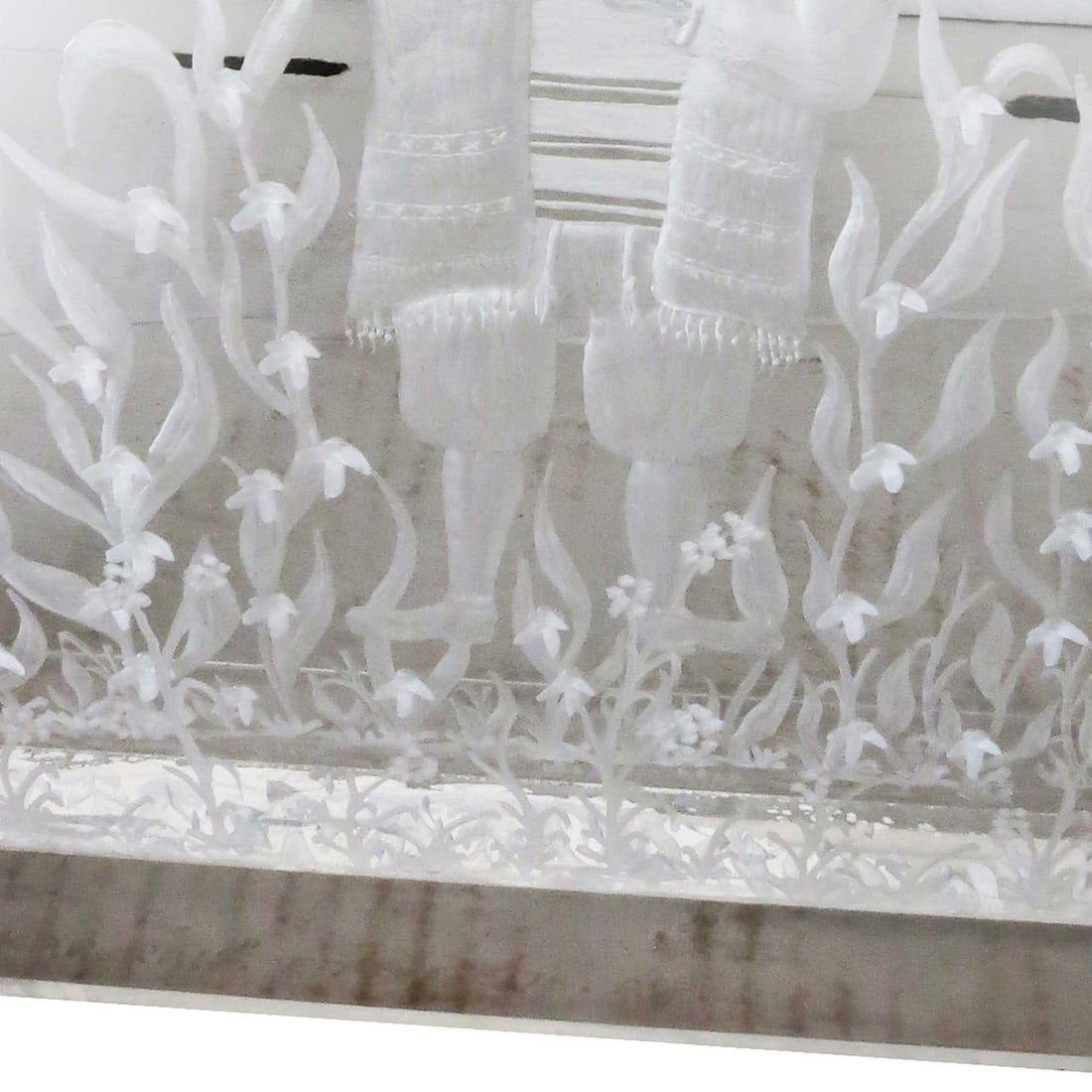 Three Dimensional "Yom Kippur" Etched Acrylic Block Art by Dekel - 12