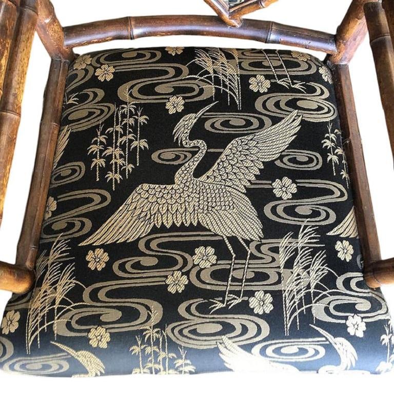 Late Victorian Aesthetic Movement Bamboo Chippendale Salon Chairs, Pair - 5