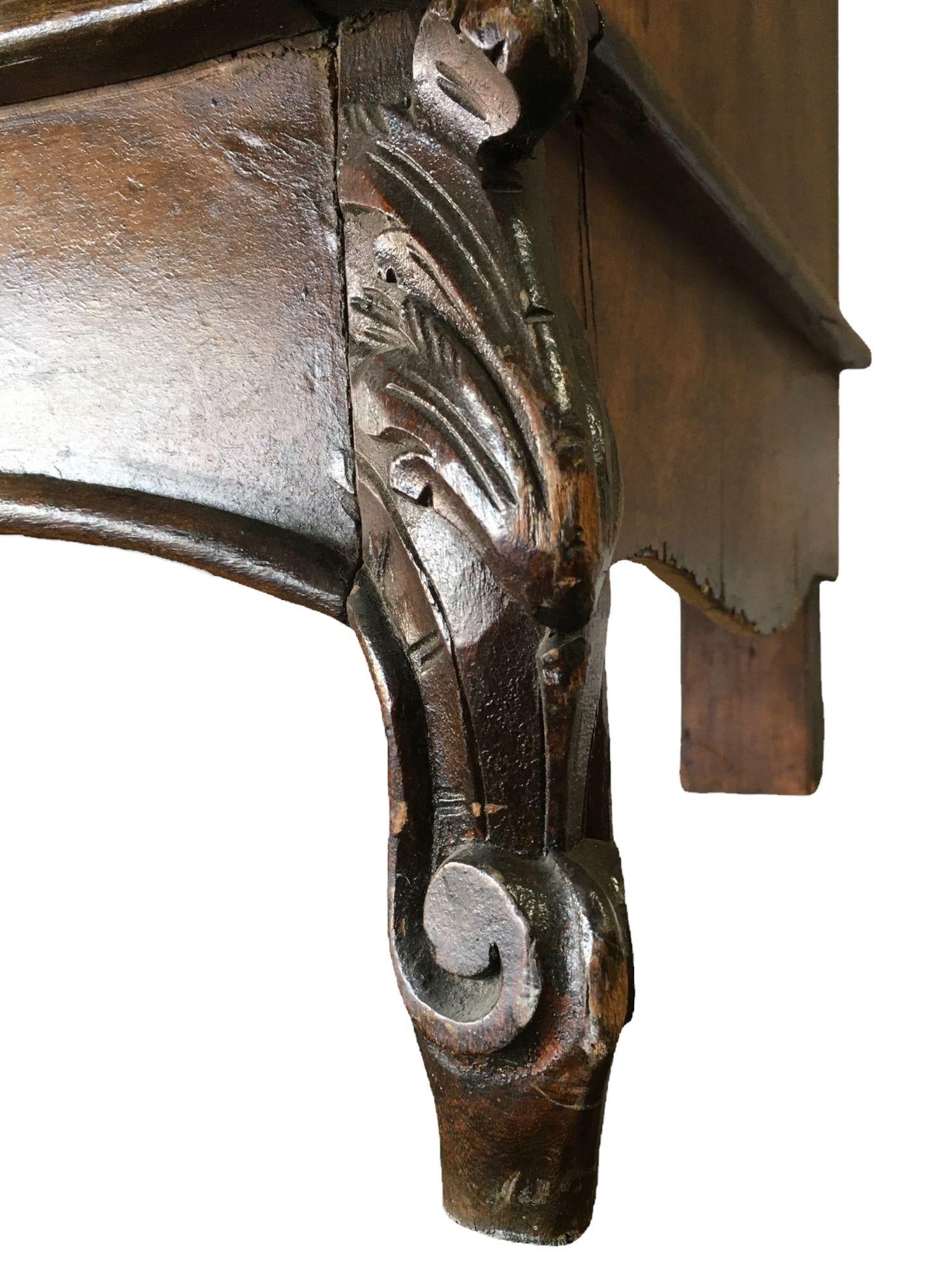 Louis XVI Solid Oak Dressing Vanity Table with Mirror and Marble Top - 6