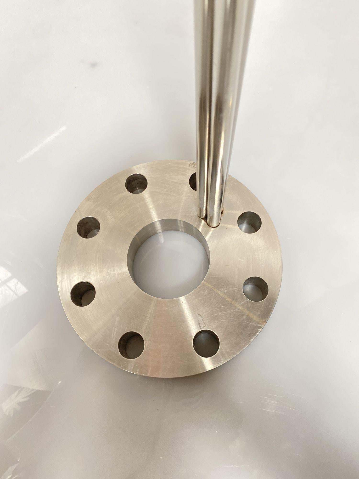 Machine Chrome & Copper 3 Arm Artist Signed Abstract Sculptural Candelabra - 9