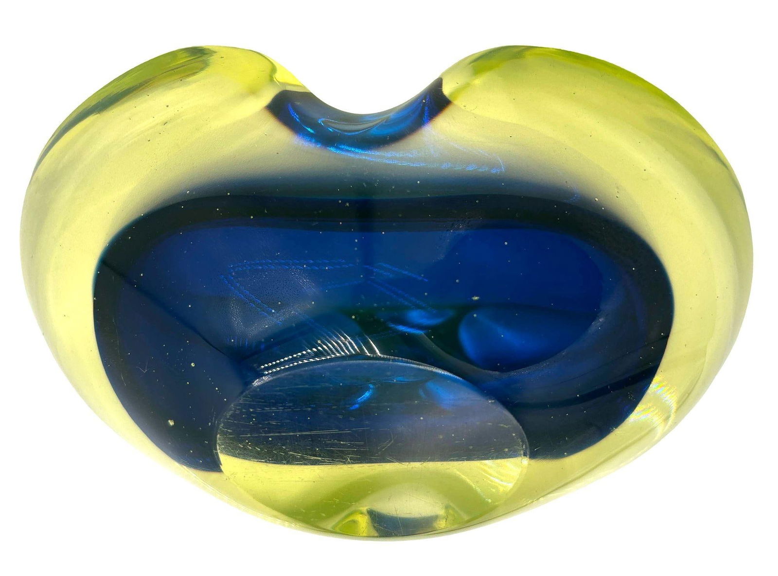1970's Postmodern Biomorphic Sommerso Murano Glass Bowl or Ashtray - 10