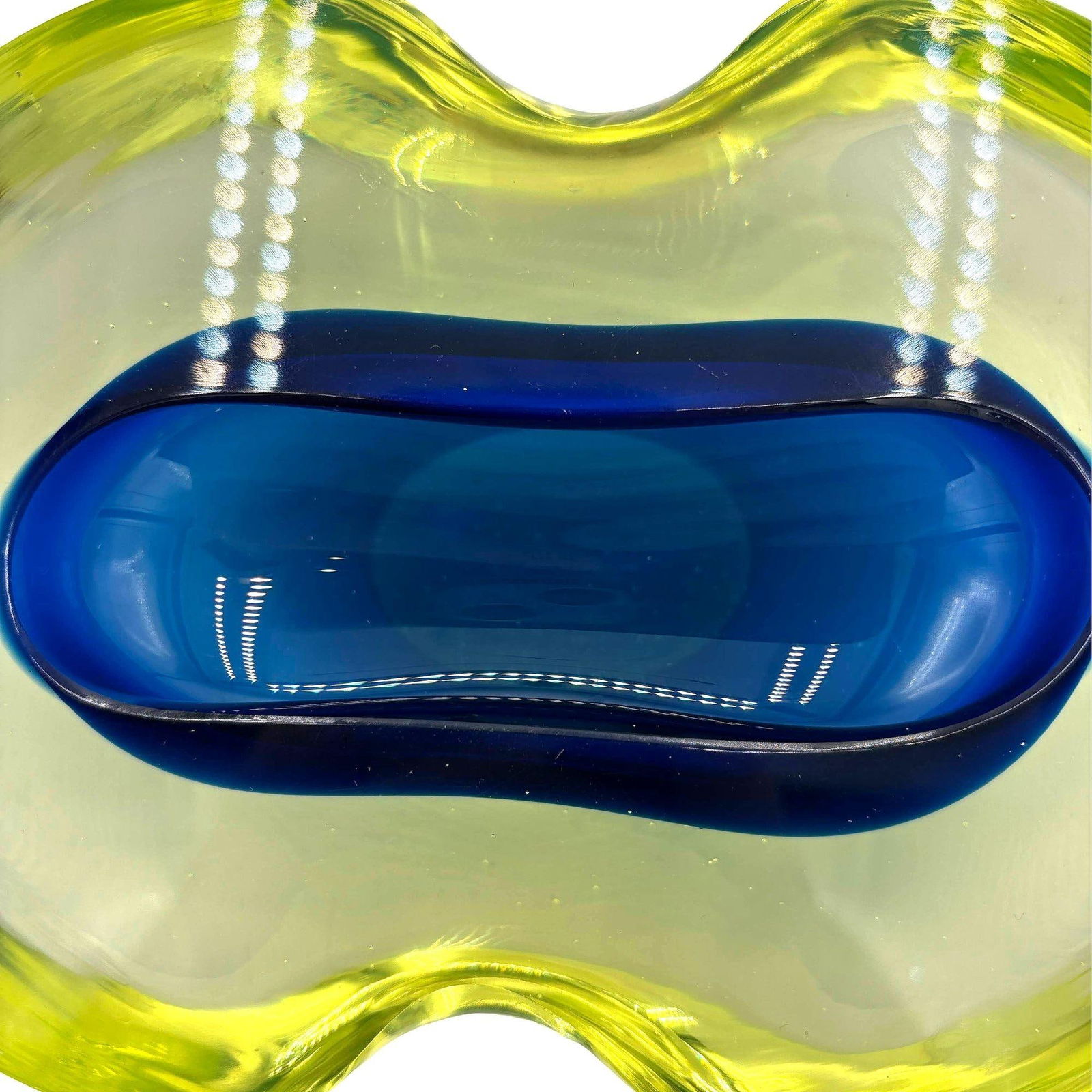 1970's Postmodern Biomorphic Sommerso Murano Glass Bowl or Ashtray - 13