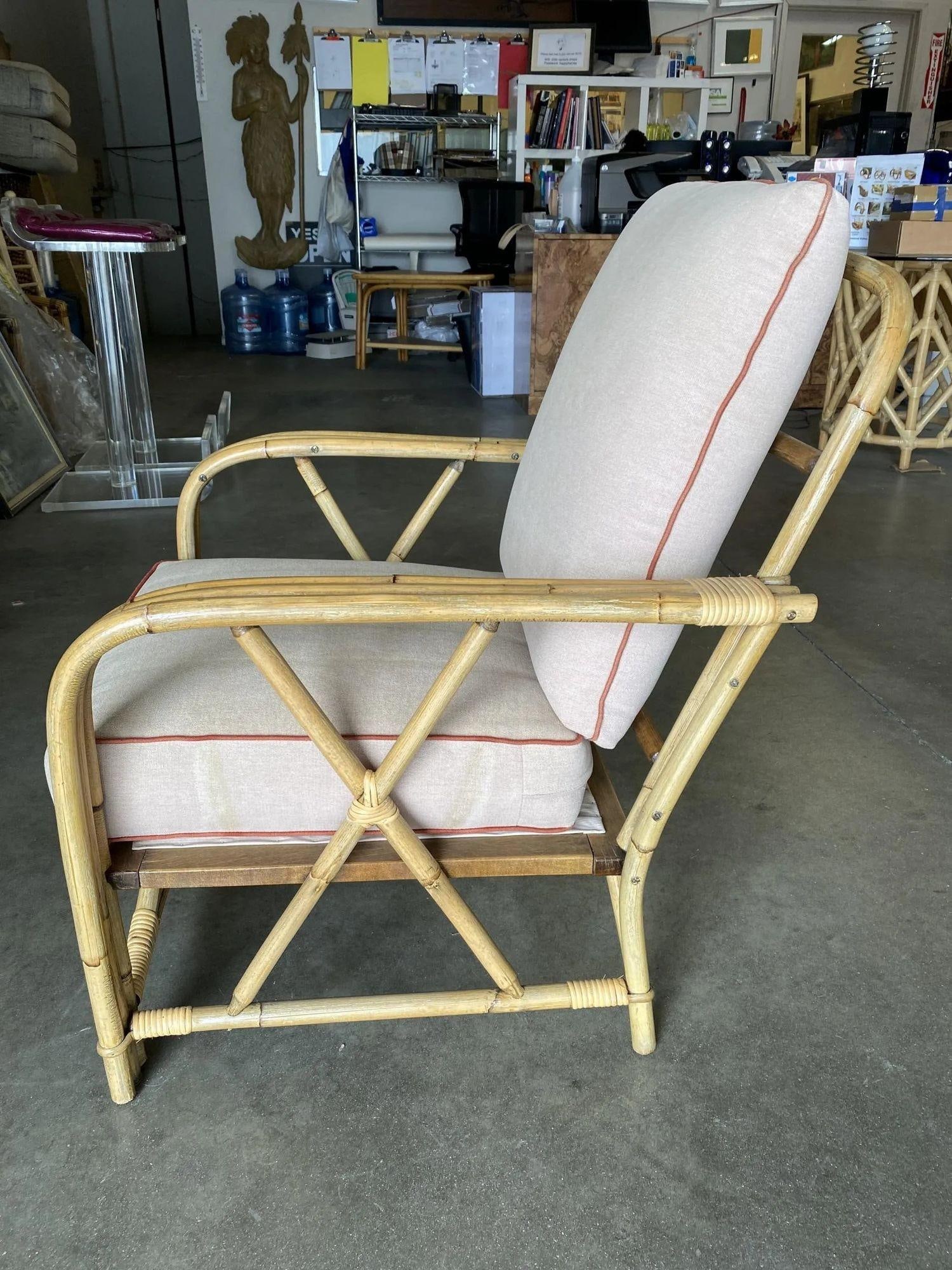 Rare Restored "1949er" Rattan Lounge Chair for Ficks & Reed Set - 13