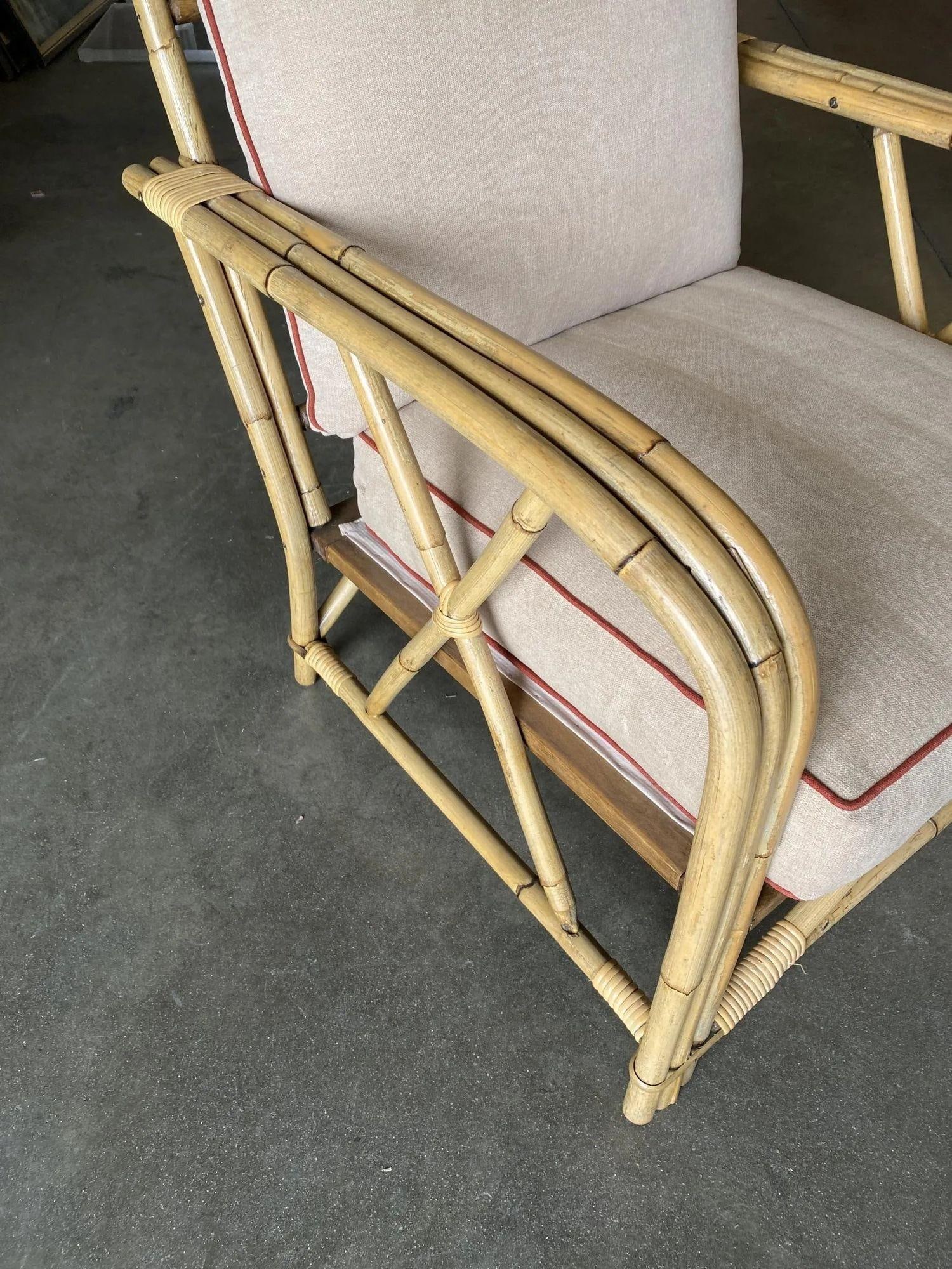 Rare Restored "1949er" Rattan Lounge Chair for Ficks & Reed Set - 17