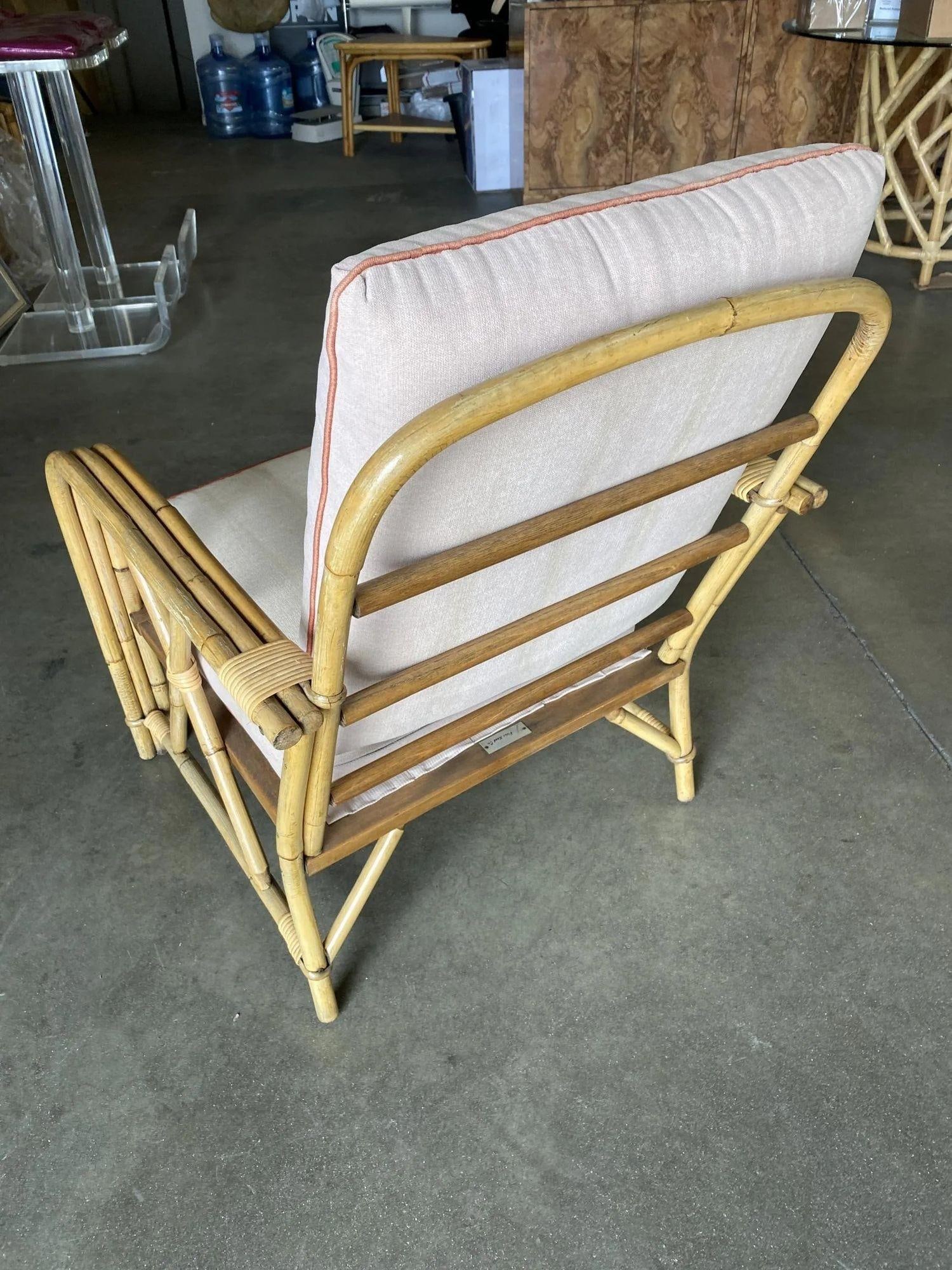 Rare Restored "1949er" Rattan Lounge Chair for Ficks & Reed Set - 2