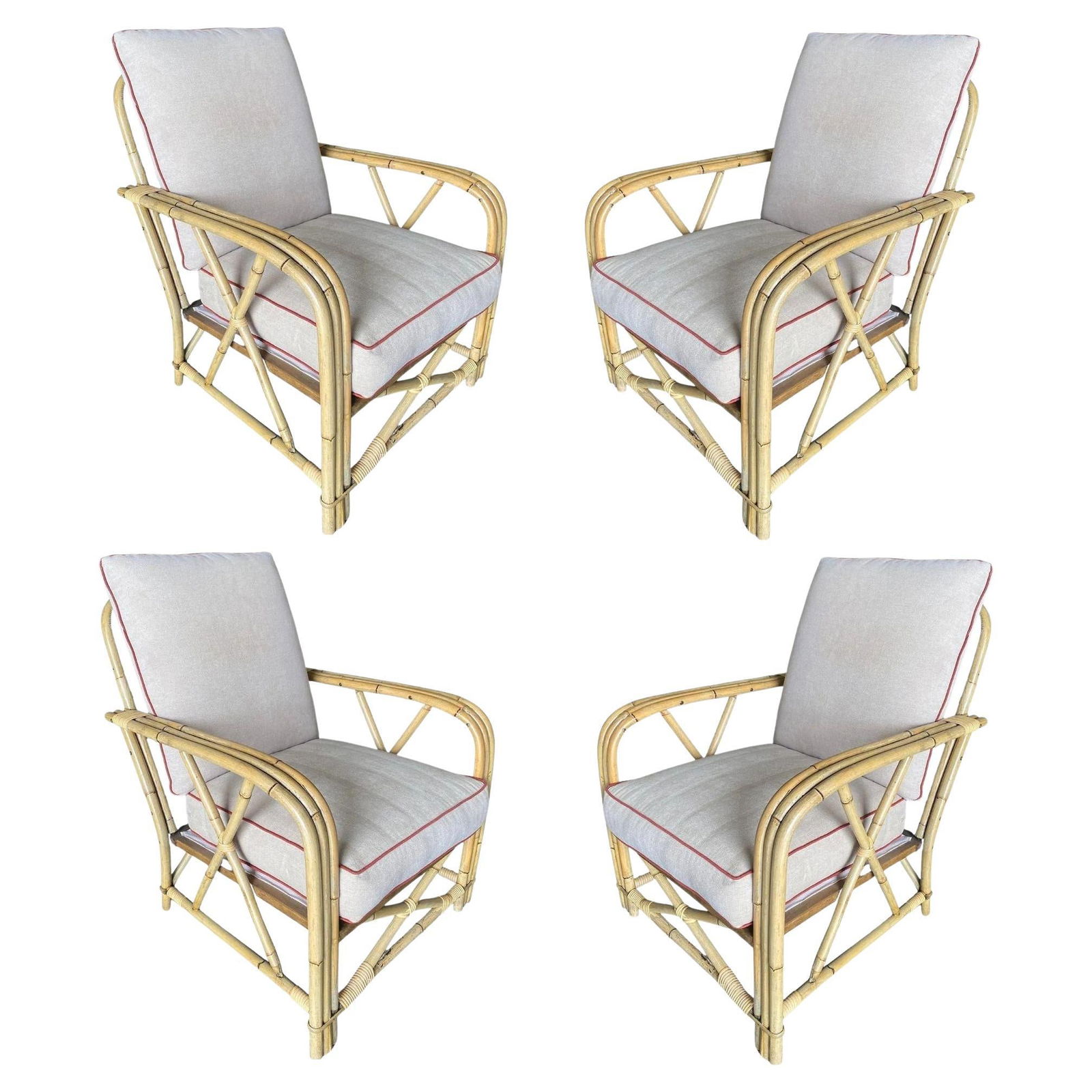 Rare Restored "1949er" Rattan Lounge Chair for Ficks & Reed Set - 7