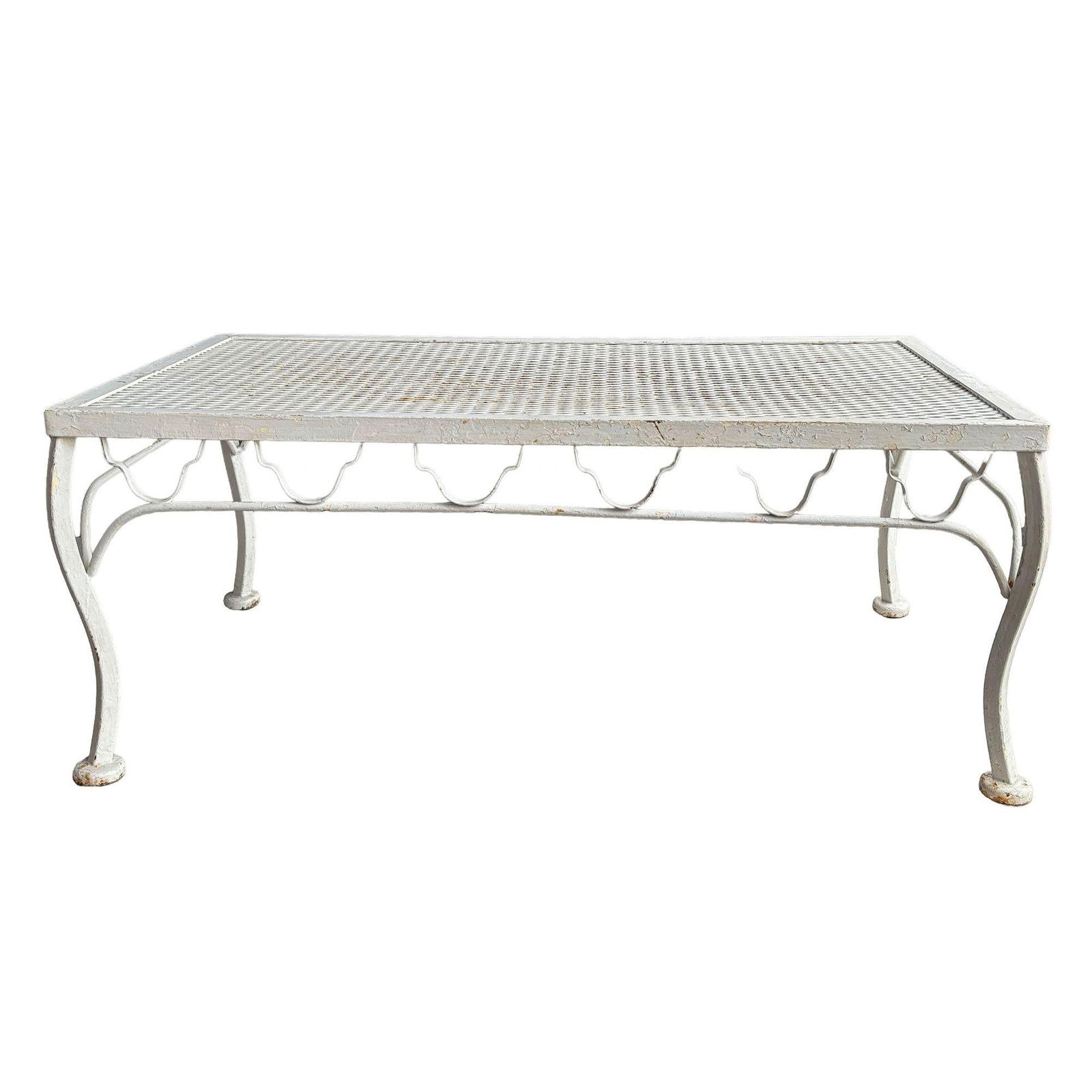 Mid-century Wrought Iron Outdoor/ Patio Low Mesh Coffee Table by Woodard - 16
