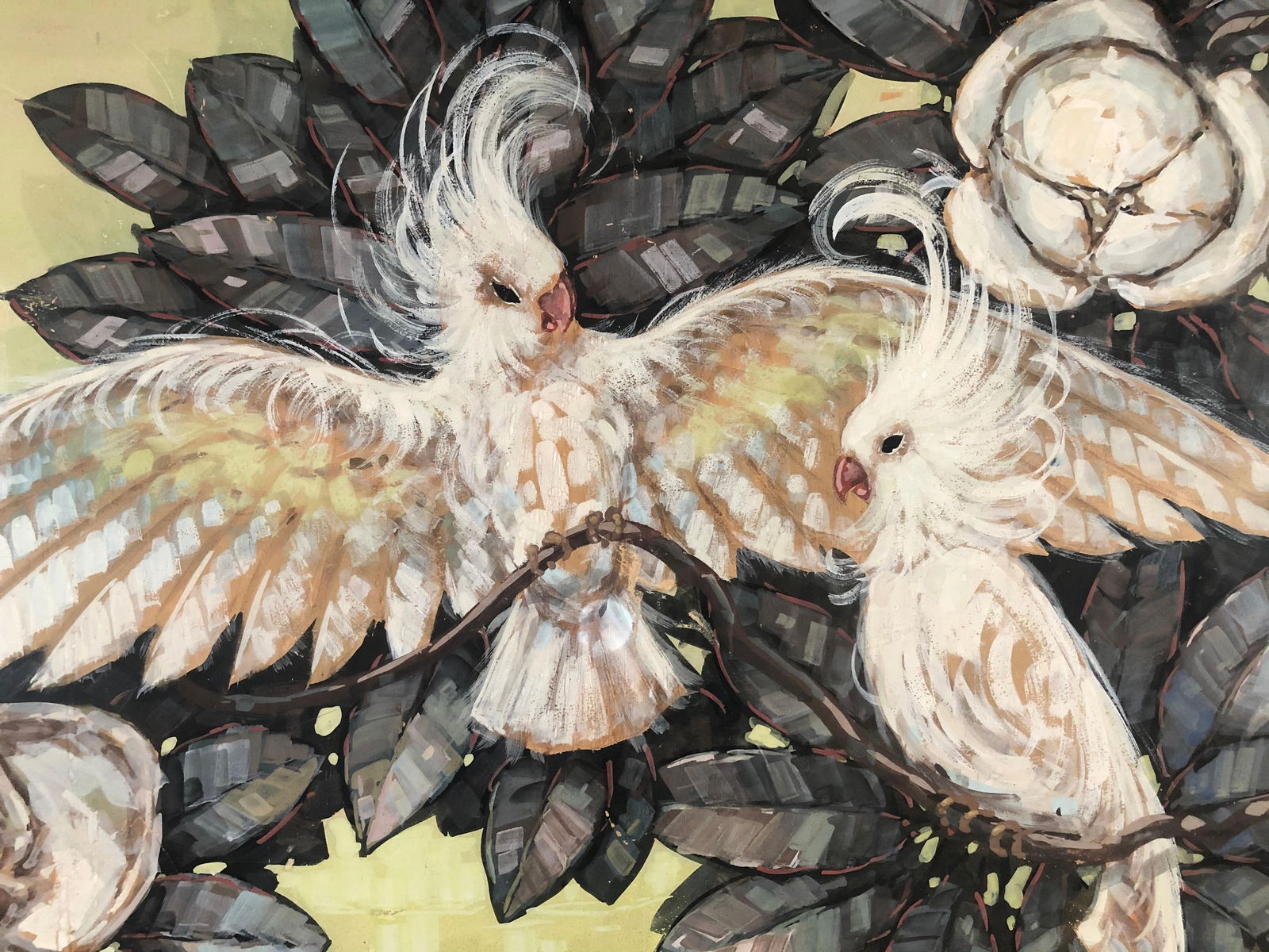 Billy Seay Airbrush Cockatoo and Hibiscus Hawaiian Art for Turner - 2