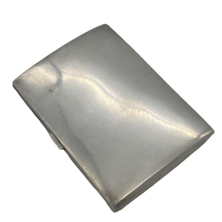 1910's Sterling Silver Cigarette Case w/ Cobalt Blue Enameled Checker Pattern - 4