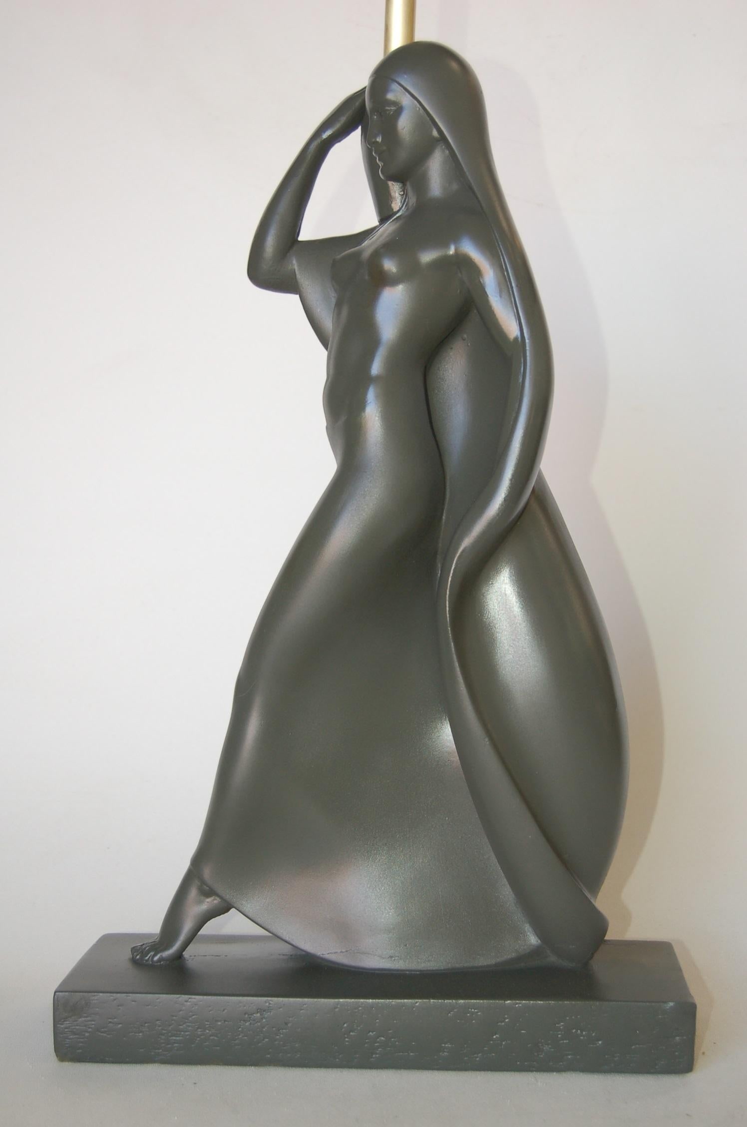 Flowing Female Figure Ceramic Table Lamp by Haruil - 8