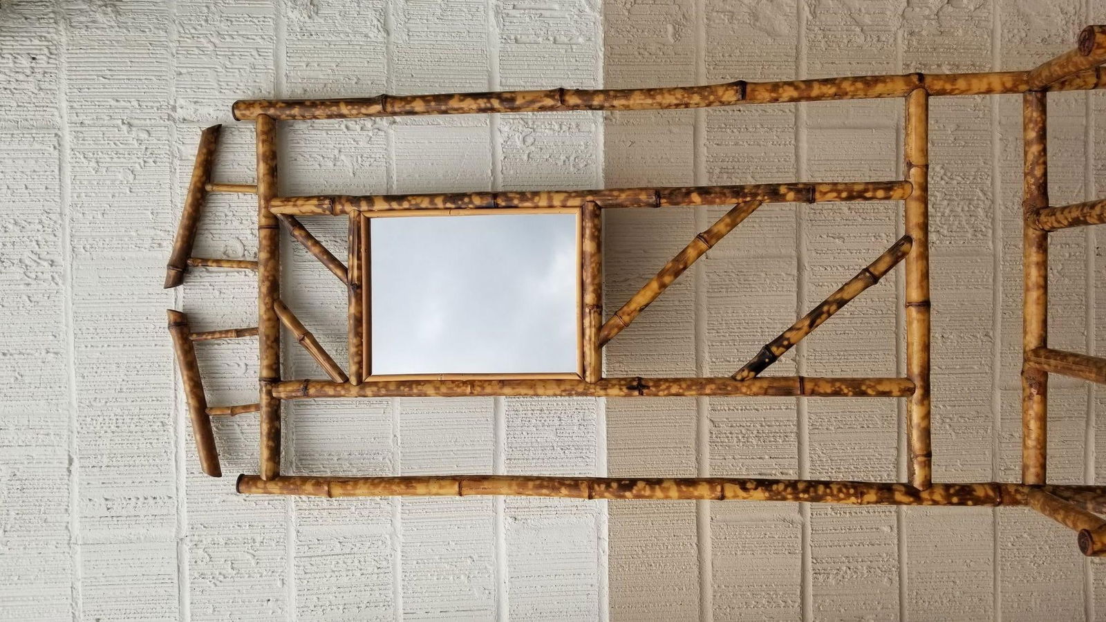 Restored Aesthetic Movement Tiger Tortoise Bamboo Hall Tree With Mirror - 3