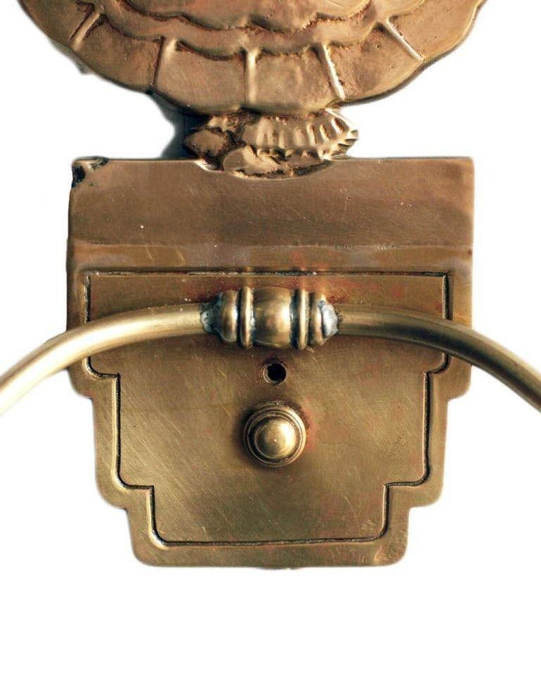 Bronze Electric Candelabra Wall Sconce with Girl in Bonnet, Pair - 10