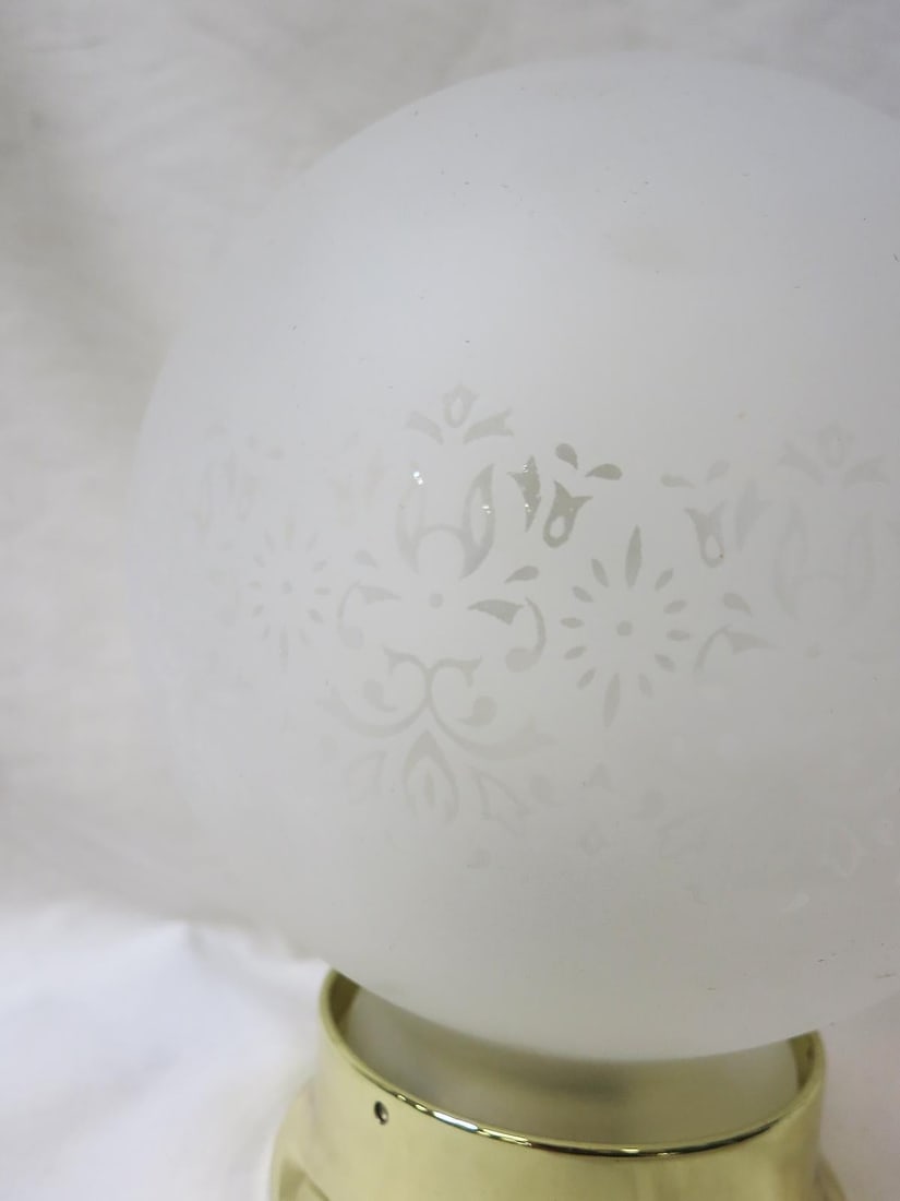Satin Floral Glass Sphere Ceiling Glass Globe Pendant - 4