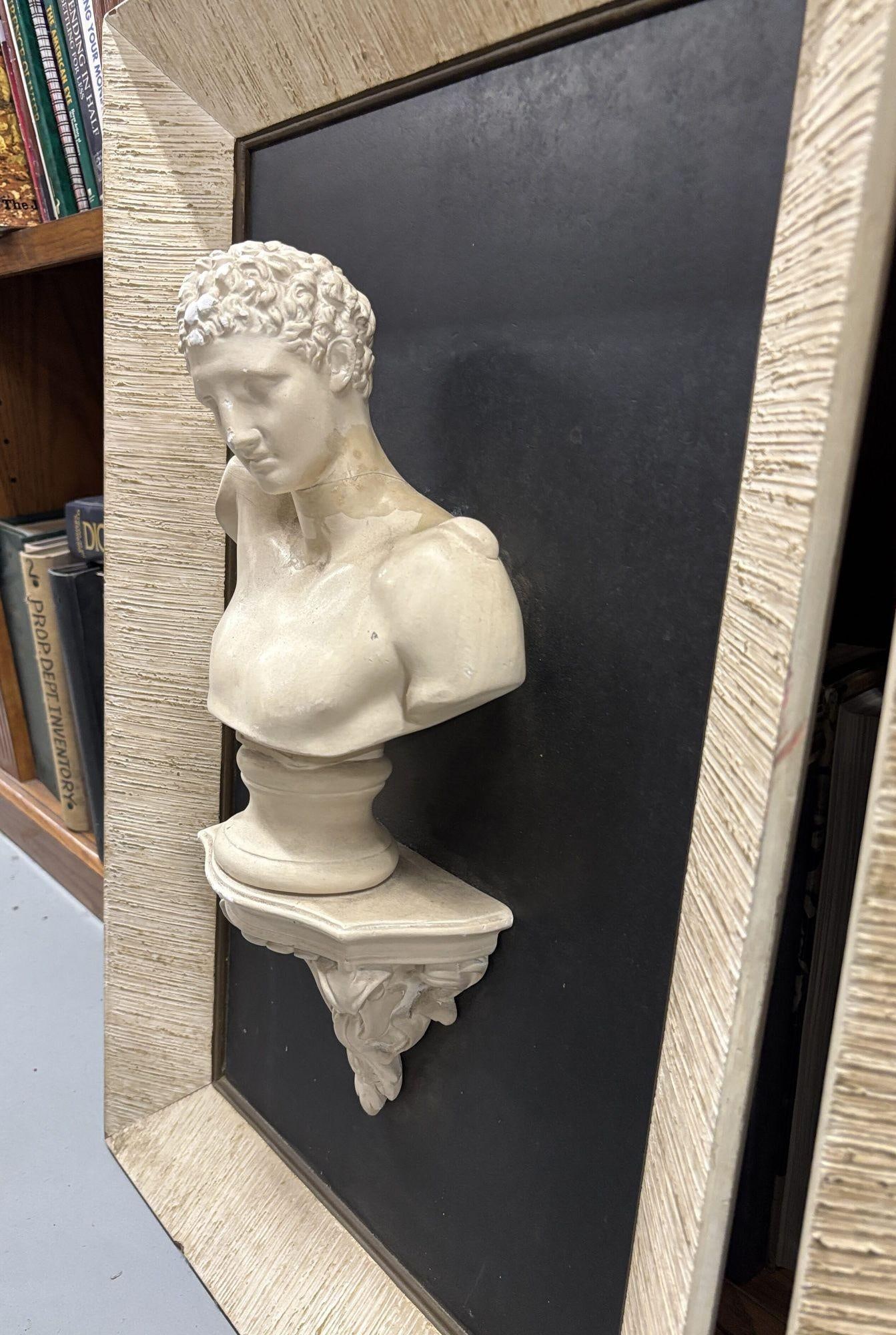 Framed Bust Sculpture 3D Framed Classical Style Art Male and Female Figure- Pair - 14
