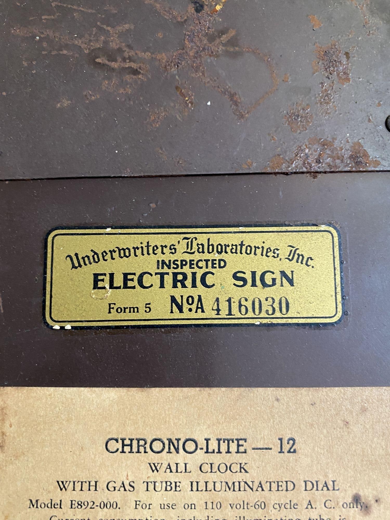 Chrome Art Deco "Chrono Lite-12" Commercial Neon Wall Clock by Seth Thomas, Cir - 5