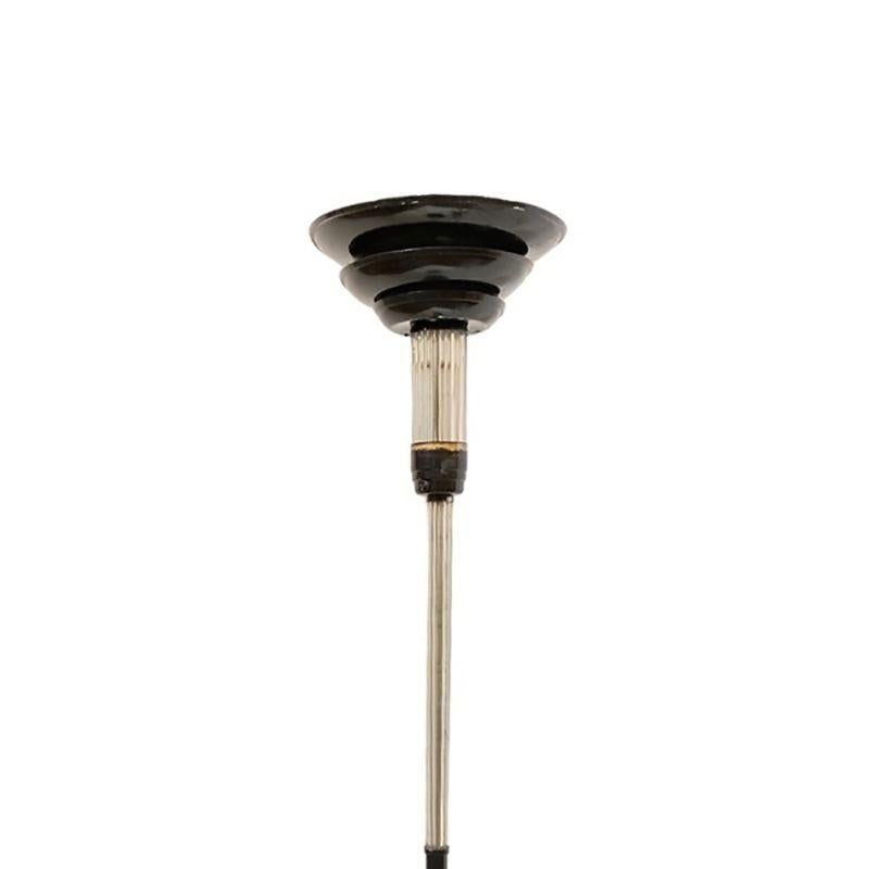 Streamline Art Deco Glass Rod Torchiere Floor Lamp w/ 3 Tier Spun Aluminum Shade - 16