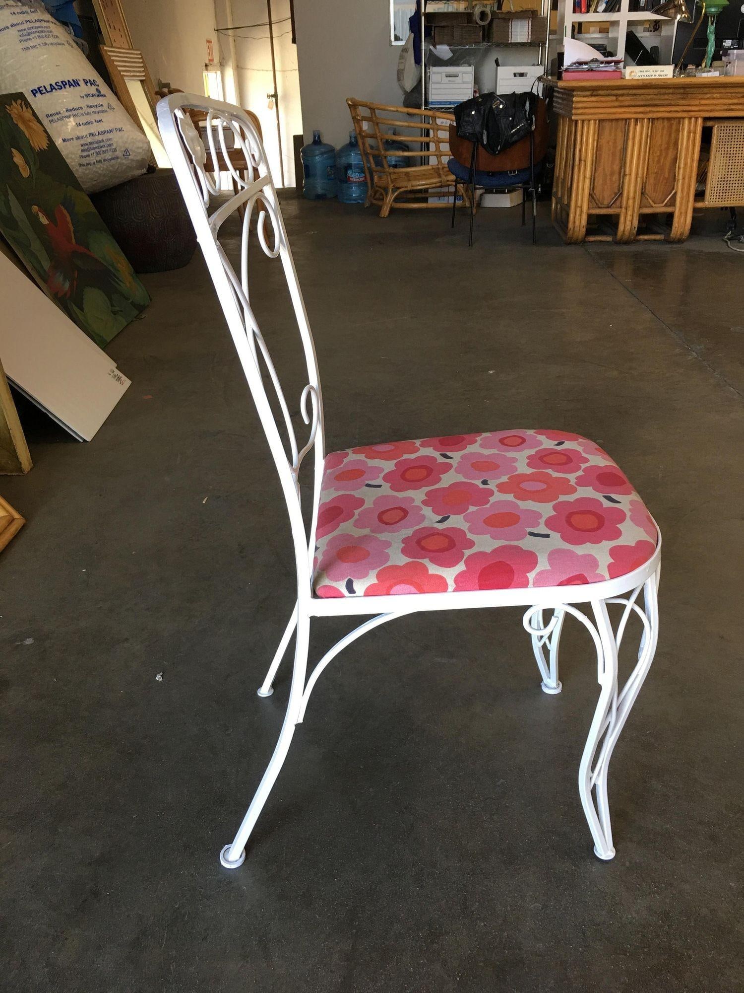 Mid-century Woodard Glass Top Wrought Iron Scroll Pattern Patio Outdoor Set - 12