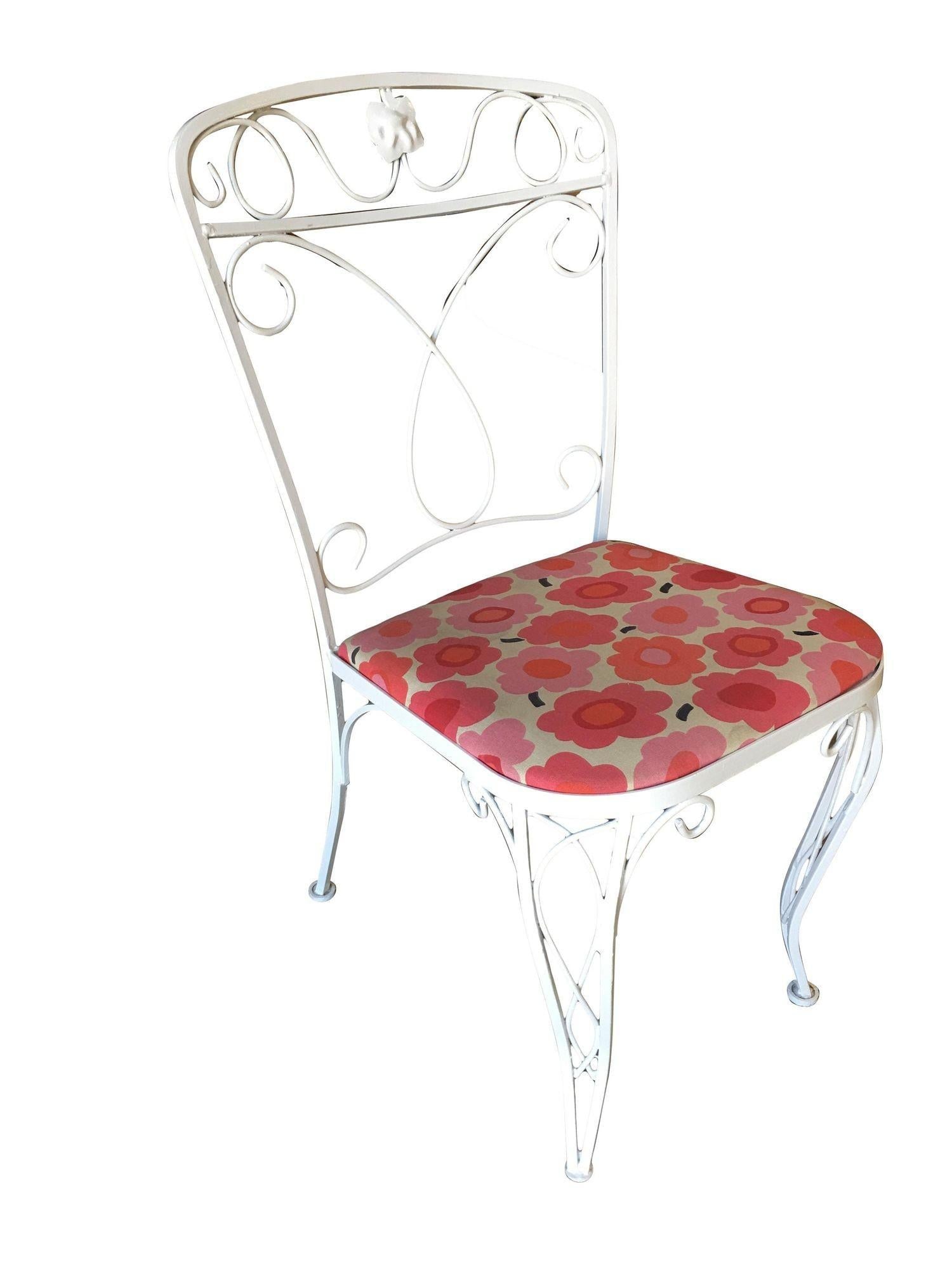 Mid-century Woodard Glass Top Wrought Iron Scroll Pattern Patio Outdoor Set - 18